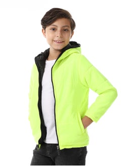 Andora Funky Neon Green Hooded Bomber Jacket  - Image 1