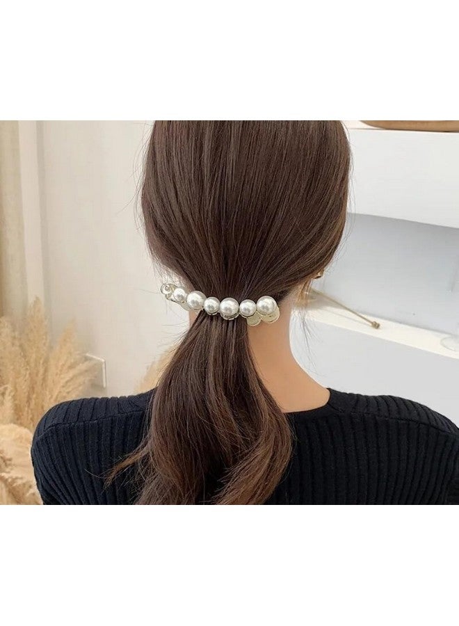 RedChimes Korean Style Multi Shape Pearl Hair Claw Clips Strong Hold Hair Accessories For Women And Girls Pack of 3 Pcs - Image 3