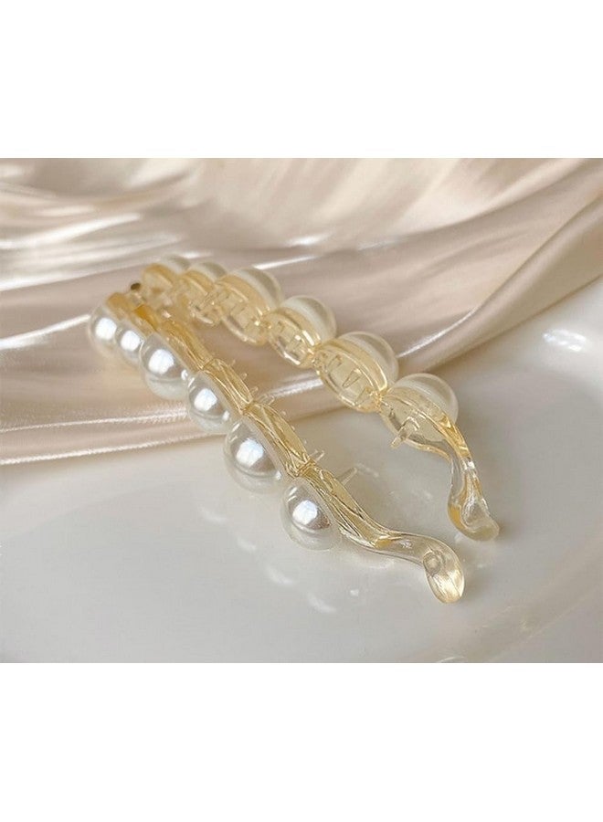 RedChimes Korean Style Multi Shape Pearl Hair Claw Clips Strong Hold Hair Accessories For Women And Girls Pack of 3 Pcs - Image 5