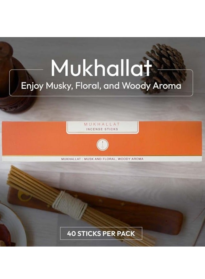 Nirmalaya Natural Mukhallat Incense Sticks Agarbatti | Incense Sticks for Pooja |100% Natural and Charcoal Free | Organic Incense Sticks| Incense Sticks for Home Fragrance | 40 Sticks per Pack - Image 2