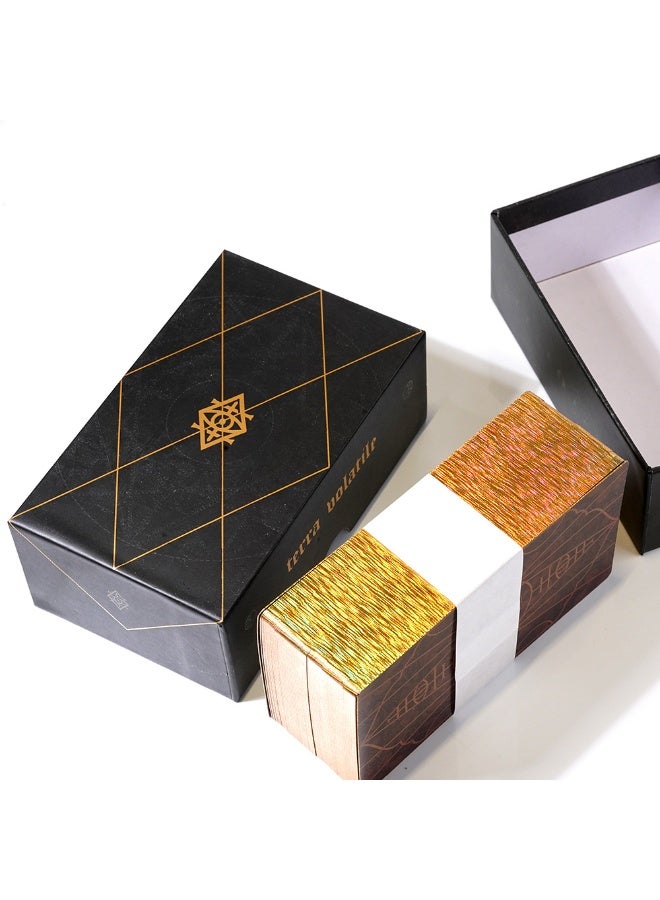 NIBEMINENT High-quality silver-stamped gift box with laser-stamped gold Tarot cards - Image 3