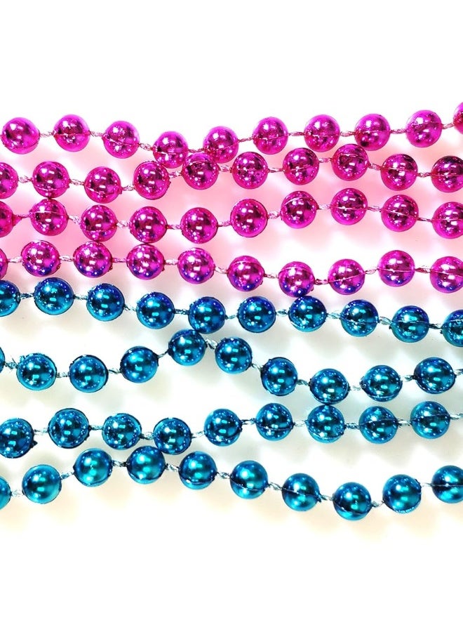 CREATRILL 50 Pcs 6mm Baby Gender Reveal Beads for Baby Shower Announcement Party Supplies 33 Inch Baby Blue Hot Pink (6mm 50 pcs) - Image 1