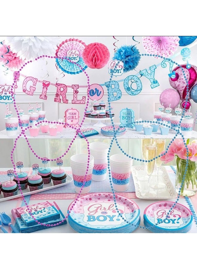 CREATRILL 50 Pcs 6mm Baby Gender Reveal Beads for Baby Shower Announcement Party Supplies 33 Inch Baby Blue Hot Pink (6mm 50 pcs) - Image 3