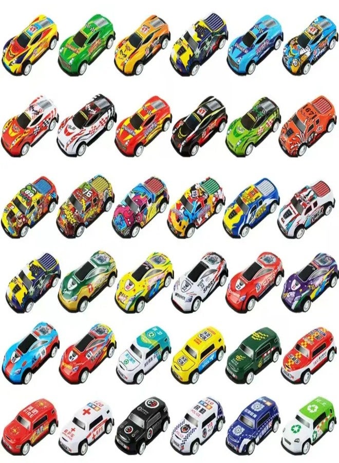 Mallexo 32PCS Unbreakable Die-Cast Mini Car with Pull Back and Go for Kids Alloy Metal Vehicles Collection Multicolor Super Cars Play Set Toys for Boys & Girls Aged 3-8 Birthday Gifts for Children - Image 1