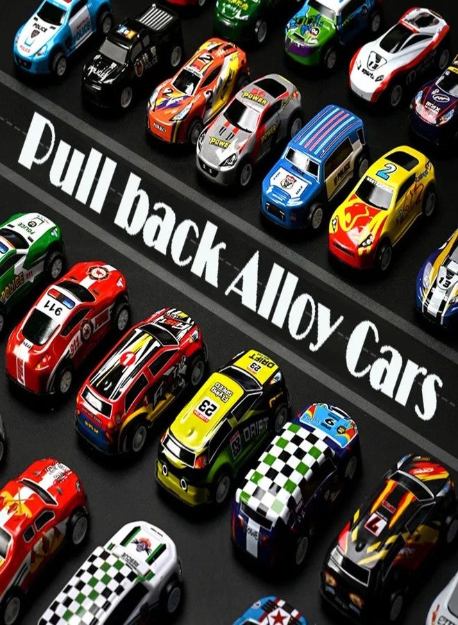 Mallexo 32PCS Unbreakable Die-Cast Mini Car with Pull Back and Go for Kids Alloy Metal Vehicles Collection Multicolor Super Cars Play Set Toys for Boys & Girls Aged 3-8 Birthday Gifts for Children - Image 5