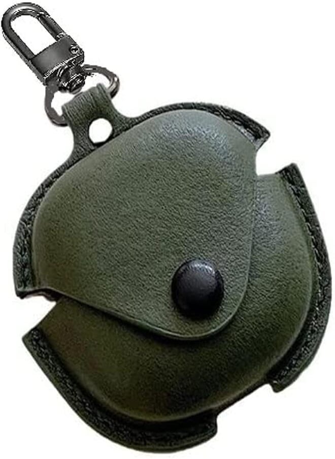 YOMNA - YOMNA Luxury PU Leather Earphone Cases For Huawei Freebuds 4i, Anti-Shock with Key Metal Holder Soft Cover Protective (Green) - Image 1