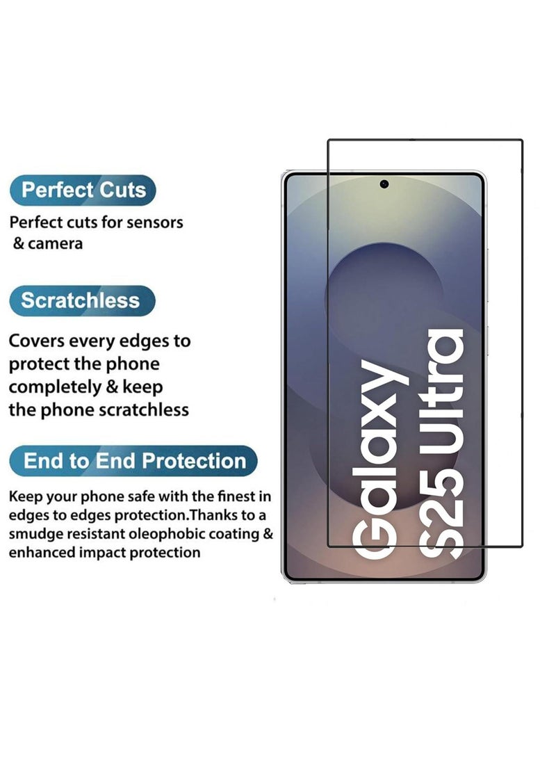 Samsung Galaxy S25 ULTRA Premium Tempered Glass Screen Protector Full Glue  - Image 2