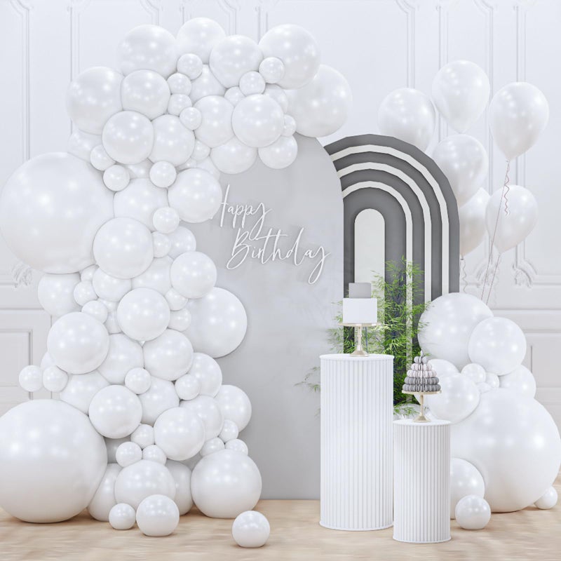 PartyWoo Pearl White Balloons 128pcs Different Sizes Pack of 18 12 10 5 Inch Metallic White Latex Balloon Arch Kit Garland for Wedding Graduation Baby Shower Birthday Party Decorations WhiteZ30 - Image 3
