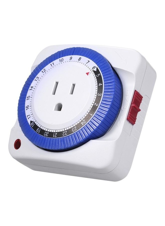 NIBEMINENT 24 Hours Plug-in Mechanical Timer Switch White/Blue - Image 4