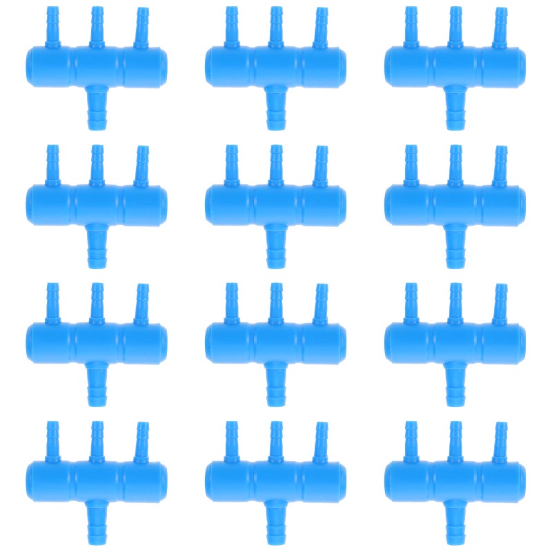 20pcs 4 Port Aquarium Air Pump Splitter - Fish Connector 8mm to 4mm Air Divider Oxygen Splitter Lever Valve - Image 1