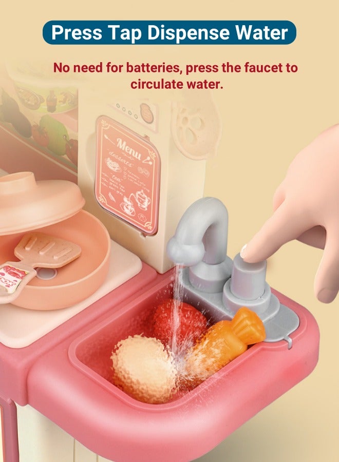 34-in-1 Kitchen Pretend Play Toy Set,  Kitchen Playset Kitchen Cooking Games Toy  Pretend Cooking Playset  with Realistic Steam & Lights  for Girls and Boys - Image 3