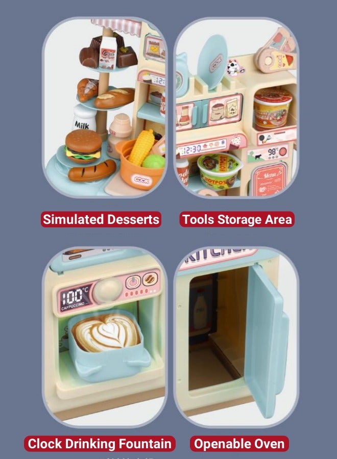 34-in-1 Kitchen Pretend Play Toy Set,  Kitchen Playset Kitchen Cooking Games Toy  Pretend Cooking Playset  with Realistic Steam & Lights  for Girls and Boys - Image 5