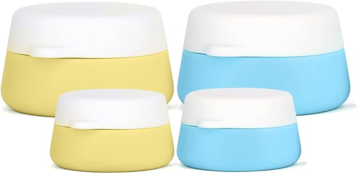 JCSMARTEC 4Pcs Silicone Cream Jars Bottles10ml20ml Cute Refillable Leakproof Containers with Sealed Lids for Eye Face Hand Cream with Small Spatulas Ideal for Travel - Image 1