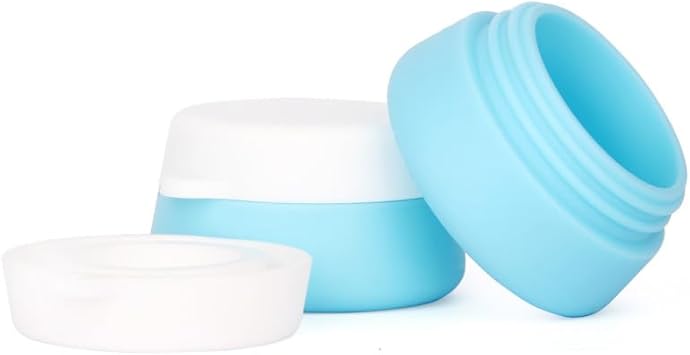 JCSMARTEC 4Pcs Silicone Cream Jars Bottles10ml20ml Cute Refillable Leakproof Containers with Sealed Lids for Eye Face Hand Cream with Small Spatulas Ideal for Travel - Image 4
