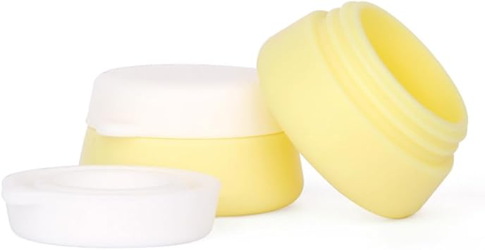 JCSMARTEC 4Pcs Silicone Cream Jars Bottles10ml20ml Cute Refillable Leakproof Containers with Sealed Lids for Eye Face Hand Cream with Small Spatulas Ideal for Travel - Image 3