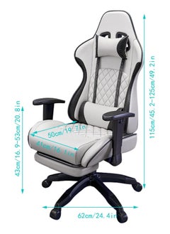 Chulovs Gaming Chair, Ergonomic Computer Gaming Chair with Footrest, Massage Lumbar Video Game Chairs, Adult Office Gamer Chair with Adjustable Seat Height and Backrest  - Image 2