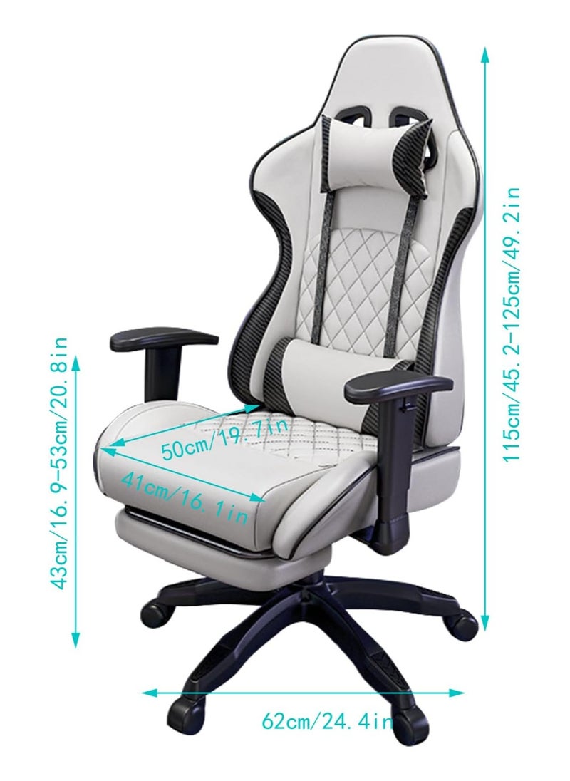 Chulovs Gaming Chair, Ergonomic Computer Gaming Chair with Footrest, Massage Lumbar Video Game Chairs, Adult Office Gamer Chair with Adjustable Seat Height and Backrest  - Image 2
