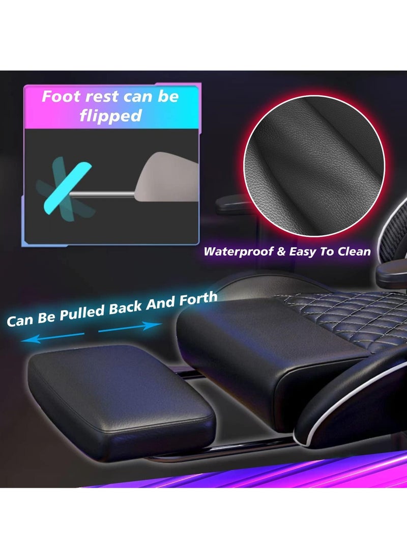 Chulovs Gaming Chair, Ergonomic Computer Gaming Chair with Footrest, Massage Lumbar Video Game Chairs, Adult Office Gamer Chair with Adjustable Seat Height and Backrest  - Image 5