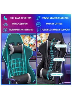 Chulovs Gaming Chair, Ergonomic Computer Gaming Chair with Footrest, Massage Lumbar Video Game Chairs, Adult Office Gamer Chair with Adjustable Seat Height and Backrest  - Image 3