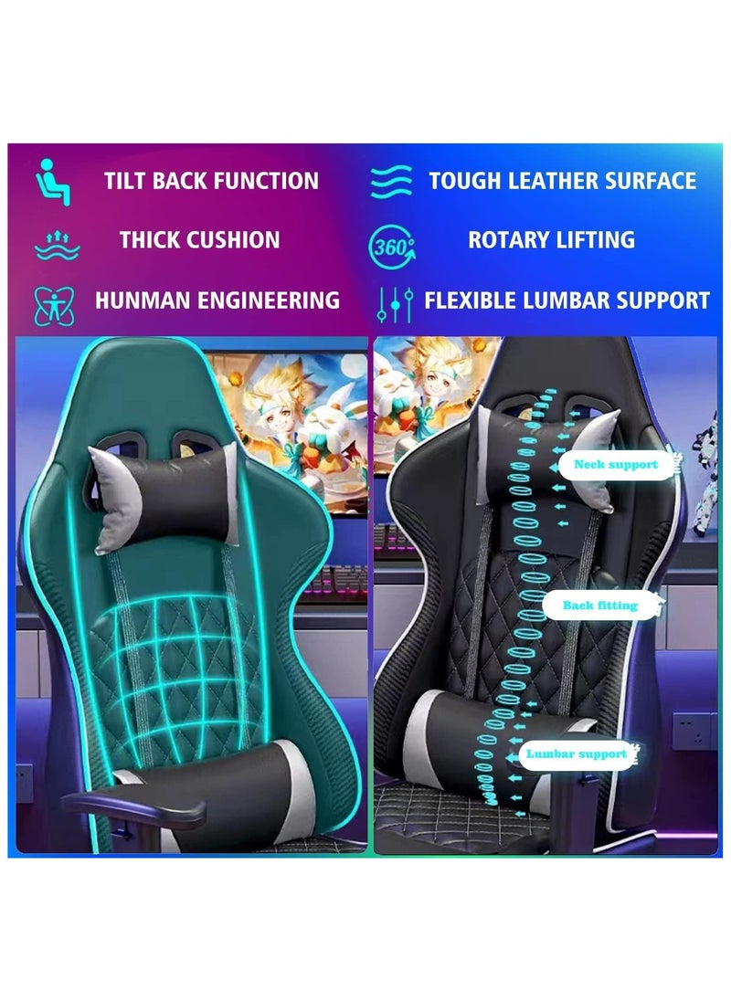 Chulovs Gaming Chair, Ergonomic Computer Gaming Chair with Footrest, Massage Lumbar Video Game Chairs, Adult Office Gamer Chair with Adjustable Seat Height and Backrest  - Image 3