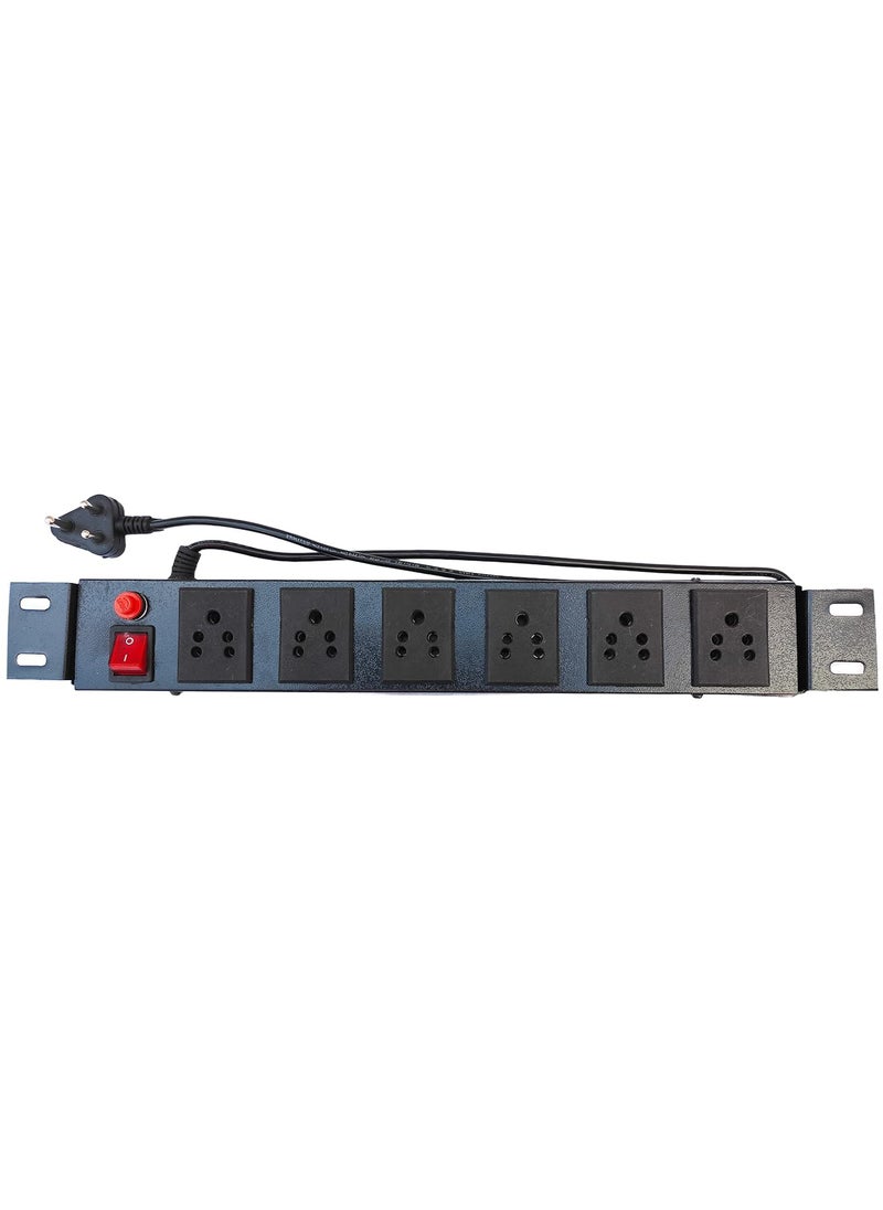 Generic KN - 6 Port Extension Cord, Extension Cord Non Heating, Voltage Surge Protector, Commercial and Household Purpose, Fuse Protector 6 Socket in 1 Switch with Power Cord -1.25 mtr - Black (Pack of 1)  - Image 1