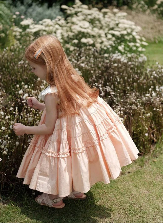 Take Two Girls Contrast Trim Sleeveless Tiered Dress