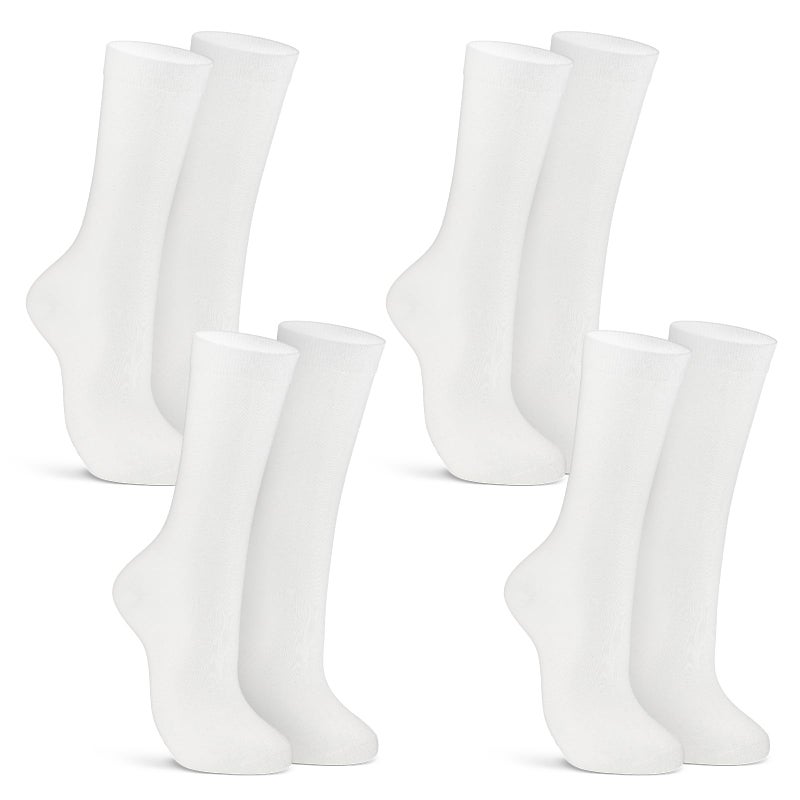 Croloose 4 Pairs Silk Liner Socks Ultra-lightweight Hiking Liners Calf Sweat Absorption Socks for Adult(White,L) - Image 1