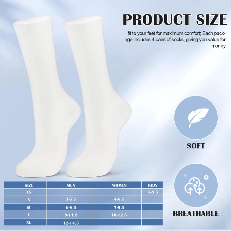 Croloose 4 Pairs Silk Liner Socks Ultra-lightweight Hiking Liners Calf Sweat Absorption Socks for Adult(White,L) - Image 4