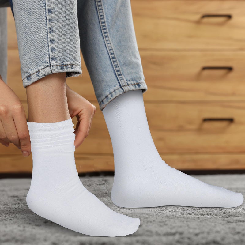 Croloose 4 Pairs Silk Liner Socks Ultra-lightweight Hiking Liners Calf Sweat Absorption Socks for Adult(White,L) - Image 3