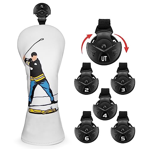 Barudan Golf Hybrid Headcover - Funny Golf Rescue Hybrid Club Head Cover fits for All Brand with Rotatable NO. Tag 2 3 4 5 6 Ut Hybrids - Image 3