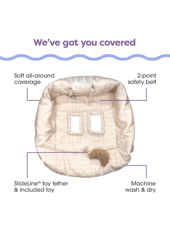 Boppy Shopping Cart Cover for Baby - 360Â° Coverage Cart Cover for Babies with Safety Harness, Toy Tether, One-Hand Placement, Machine-Washable, 6 Month & Up - Croissant - Image 2