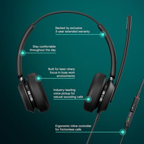 EPOS IMPACT 760T DualSided Wired Headset for PC with NoiseCanceling Mic Microsoft Teams Certified USB C and USB A InLine Controls Super Wideband Audio Comfortable for Office Calls Remote Work - Image 3