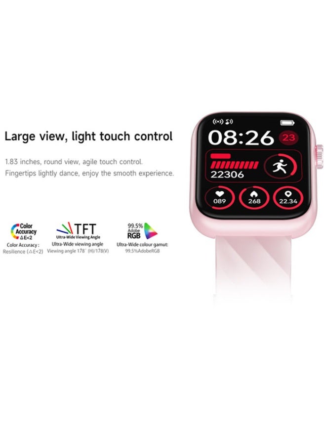 SMART WATCH Minimalist Design Smart Experience 1.83 "Square Touch Screen| Bluetooth call| IP68 waterproof| Multi-motion mode| Information real-time push 220mAh battery| Voice Assistant - Image 3