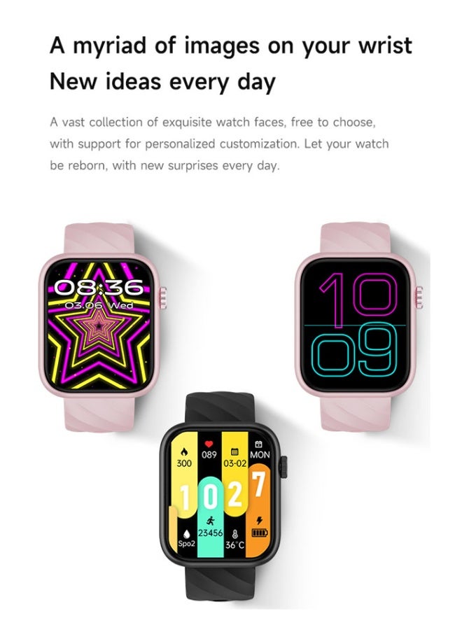 SMART WATCH Minimalist Design Smart Experience 1.83 "Square Touch Screen| Bluetooth call| IP68 waterproof| Multi-motion mode| Information real-time push 220mAh battery| Voice Assistant - Image 5