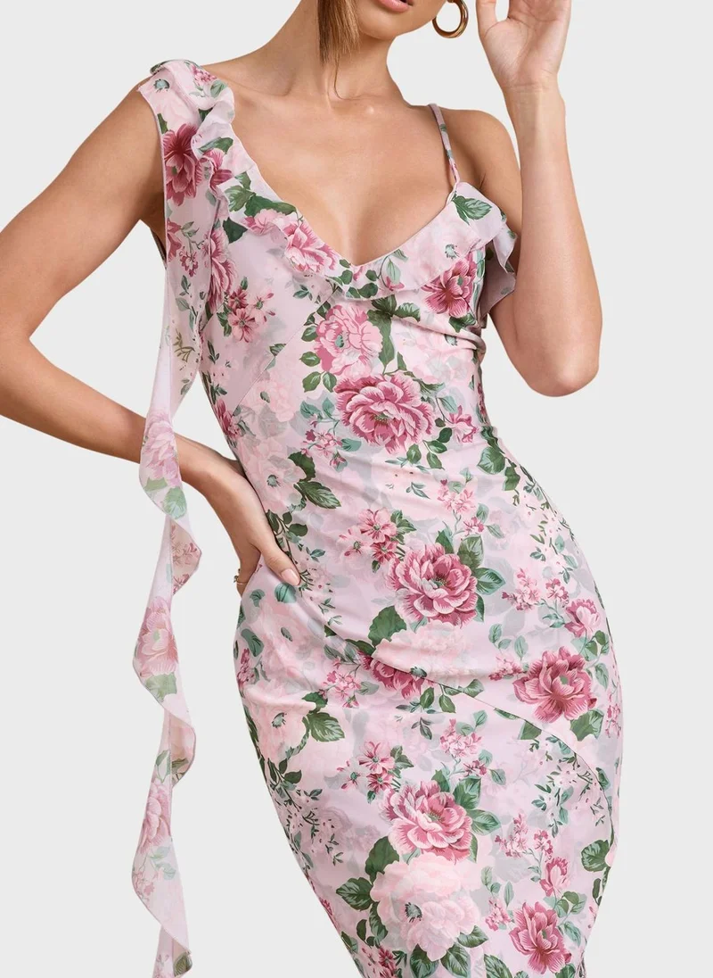 كلوب ال لندن Floral Ruffle Dress