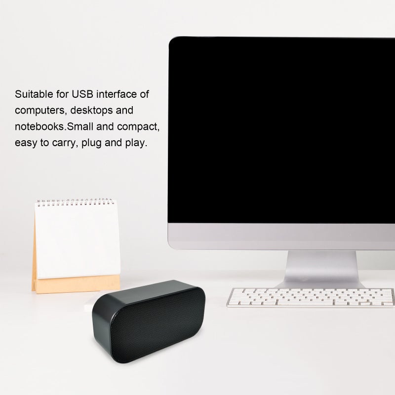سبيكر USB: 3 واط × 2 مكبر صوت مزدوج بحجم 45 مم، جودة صوت ستيريو دوري، تصميم ضيق مع توصيل تشغيل مباشر - كبل USB بيضاوي بطول 1.1 متر، بدون تأخير في الصوت. أجهزة صوت محمولة لكمبيوتر سطح المكتب، ملحق لكمبيوتر محمول - Image 3