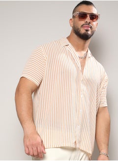 Instafab Plus Unbalanced Striped Shirt  - Image 1