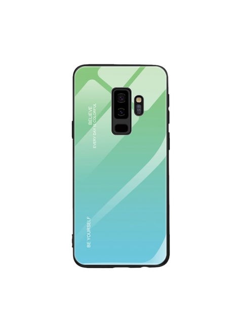 Case Cover For Galaxy S9 Gradient Color Glass Case (Sky Blue)