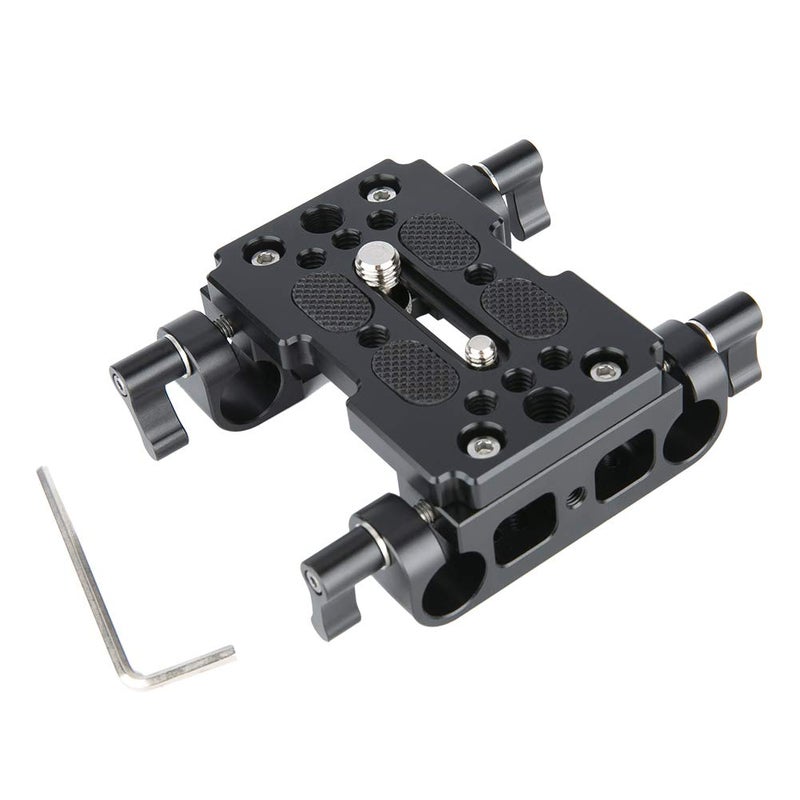 NICEYRIG Tripod Mounting Plate with 15mm Rod Clamp Railblock for Rod Support/DSLR Rig Cage - Image 3
