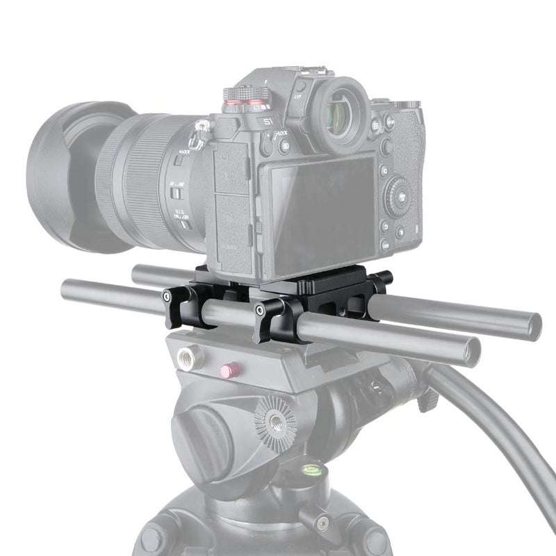 NICEYRIG Tripod Mounting Plate with 15mm Rod Clamp Railblock for Rod Support/DSLR Rig Cage - Image 5