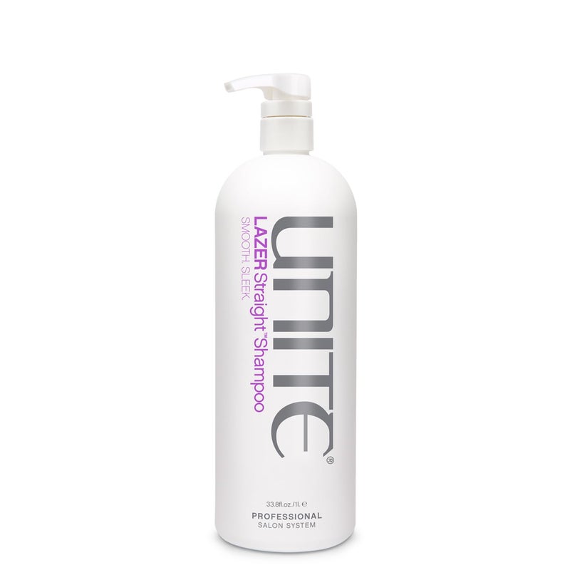 UNITE Hair - LAZER Straight Shampoo â€“ Sulfate-Free Shampoo for Thick, Coarse & Unruly Hair â€“ Cleanses, Tames Frizz, Softens, and Adds Shine â€“ Paraben-Free, Color-Safe, Vegan Formula, 33 Fl Oz - Image 1