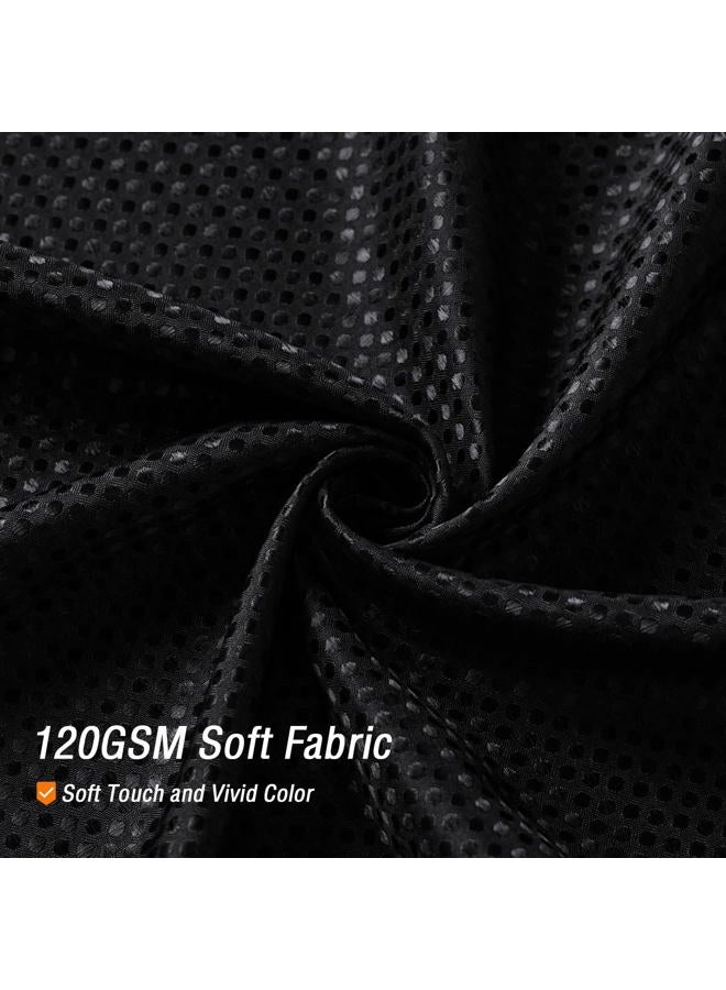 Gibelle Black Shower Curtain with Mesh Top Window and Hooks Set, Waffle Weave Textured Fabric Shower Curtain for Bathroom, Spa-Like Hotel Luxury, Water Repellent, 72x72 - Image 4
