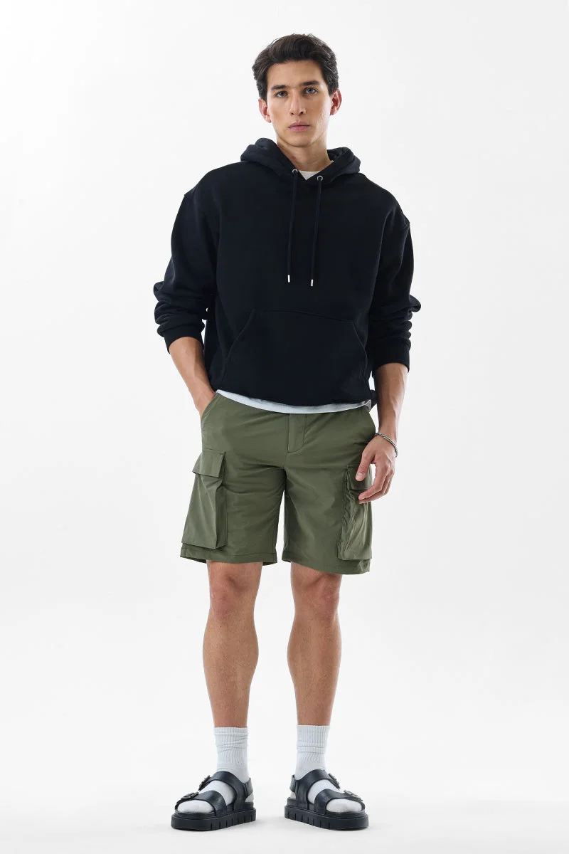 SNITCH Green Solid Regular Fit Shorts