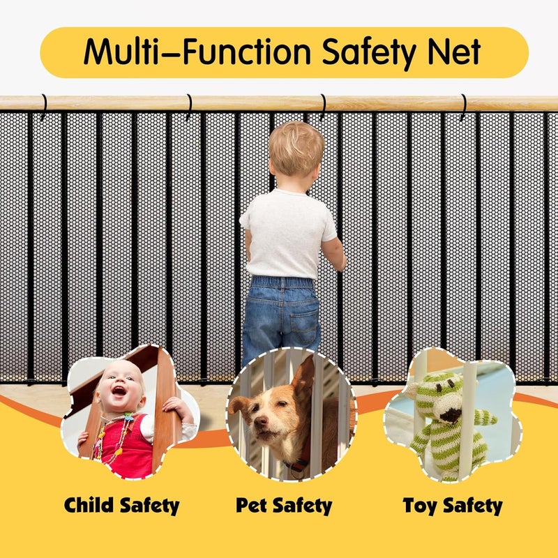 Cupount Banister Guard for Baby 10ft x 33ft Black Safety Mesh Netting for Pets and Kids  Stair Railing Cover for Home - Image 2
