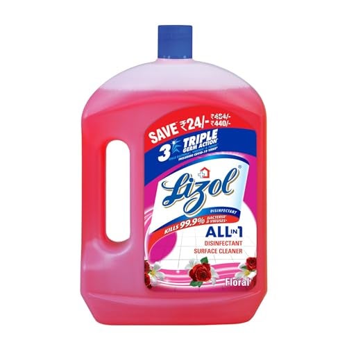 Lizol Disinfectant Surface & Floor Cleaner Liquid, Floral - 2 Litre | Suitable for All Floor Cleaner Mops | Kills 99.9% Germs| India's #1 Floor Cleaner - Image 1