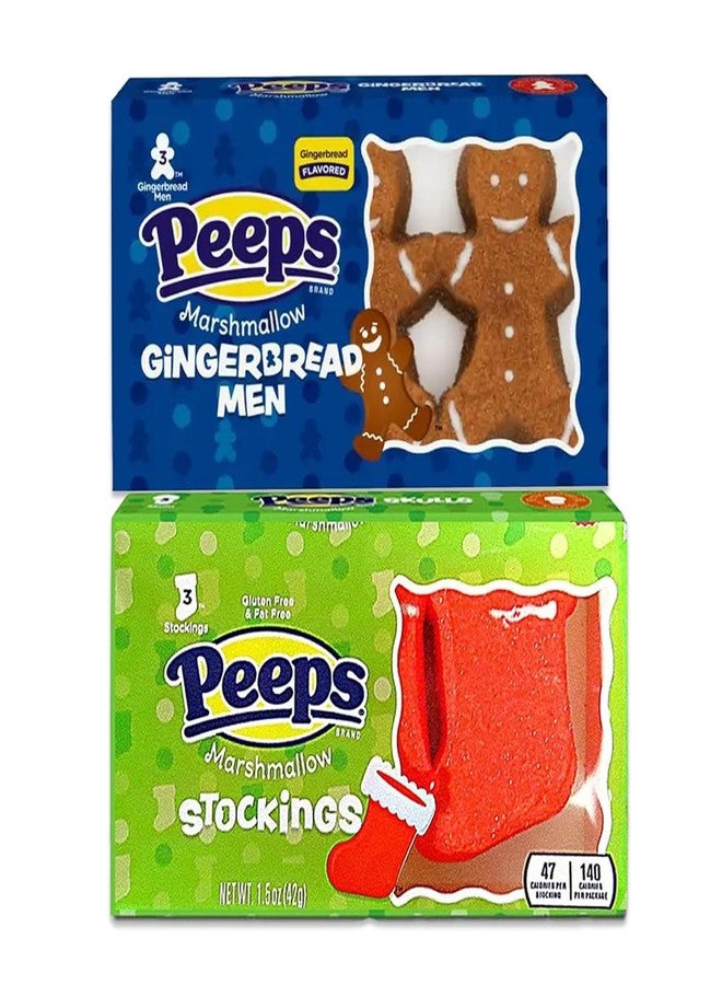 Peeps Christmas Marshmallow Variety Pack of 4-3 Count - Trees, Gingerbread, Snowmen, and Stockings - Delicious Fun for the Whole Family - Image 3