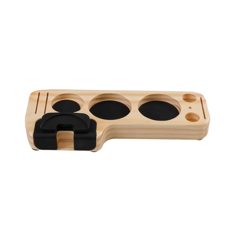 Coffee Grinder Handle Accessories Storage Chestnut Wood Powder Seat Cloth Powder Dispenser Assisted Compressor Coffee Pad Pine T-type powder Press (51-58 Universal) 