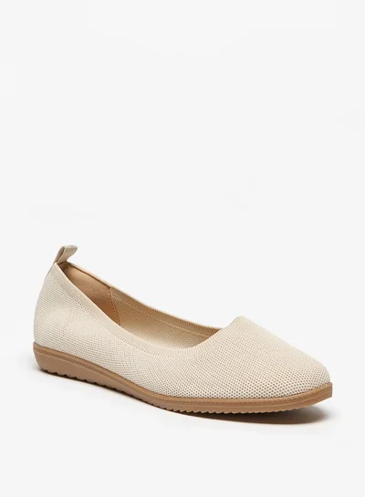 Flora Bella By Shoexpress Textured Slip-On Ballerina Shoes