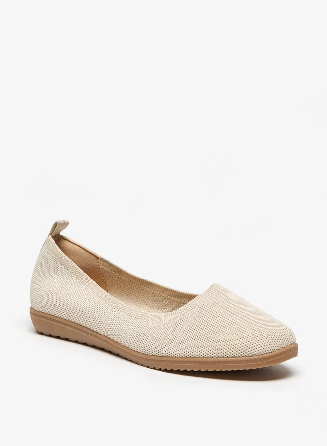 Flora Bella By Shoexpress Textured Slip-On Ballerina Shoes