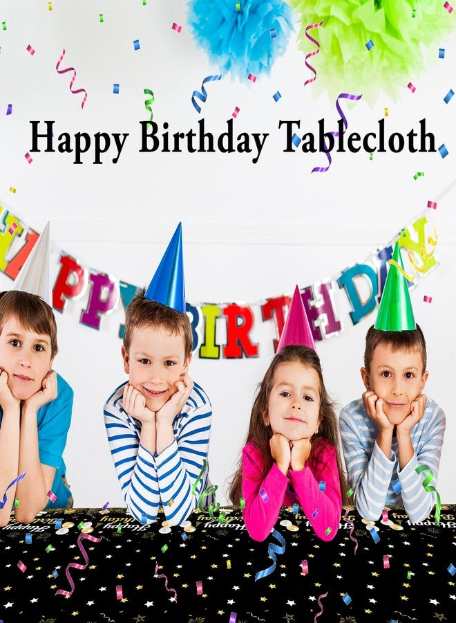 BOKFJBP مفارش طاولة عيد ميلاد سعيد، 108 بوصة × 54 بوصة، غطاء طاولة بلاستيكي ذهبي اللون للاستخدام مرة واحدة، زينة لحفلات أعياد الميلاد، ديكورات داخلية وخارجية، لحفلات استقبال المولود الجديد، للأطفال والكبار، ديكور منزلي لحفلات أعياد الميلاد - Image 4